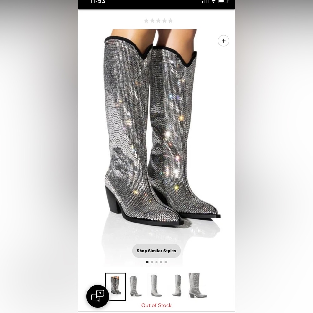 AZALEA WANG INGRID BLINGED OUT RHINESTONE WESTERN BOOT IN SILVER